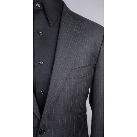 Canali Sport Coat Suit Jacket Blazer Sz 40R Gray Striped Two Button Wool - Picture 4 of 14
